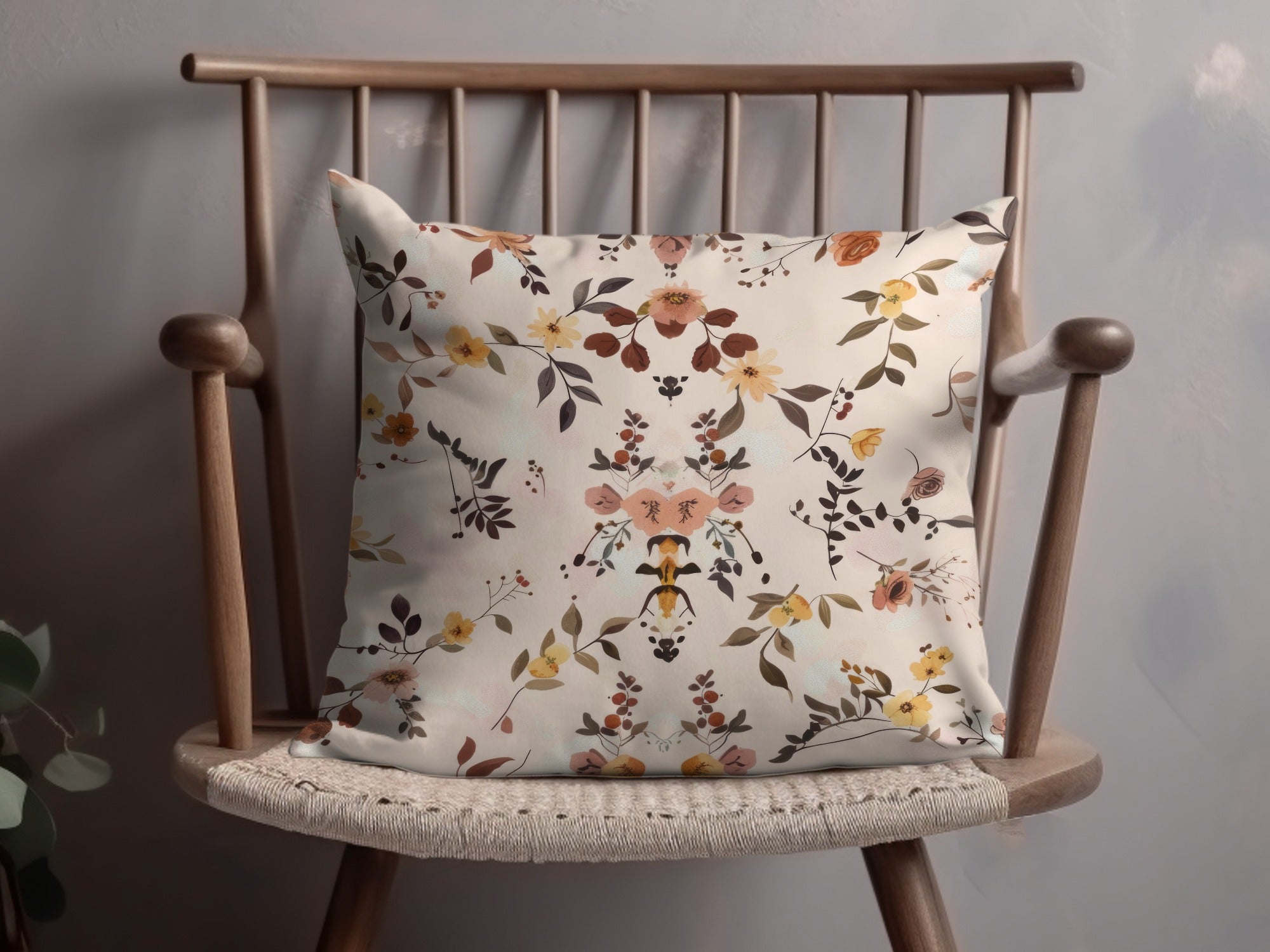 Modern Wildflowers Blush and Yellow Boho Wildflower Seamless