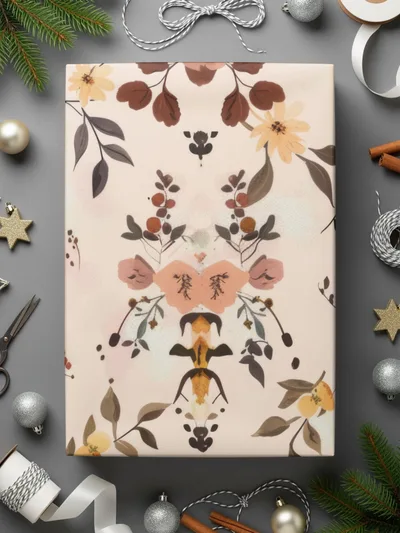 Modern Wildflowers Blush and Yellow Boho Wildflower Seamless