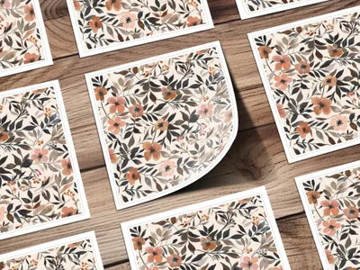 Modern Wildflowers Blush Boho Wildflower Seamless Pattern