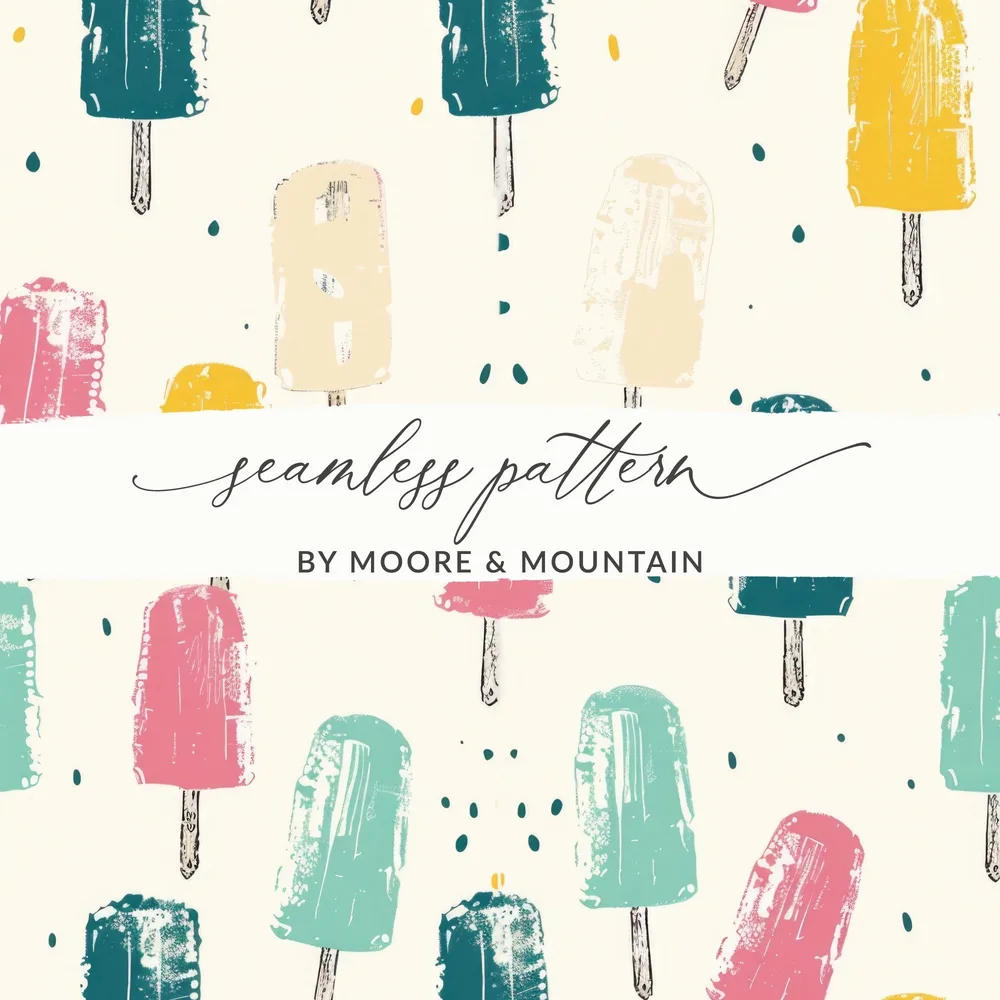 Multicolor Popsicle Summer Pattern With Neutral Background Digital