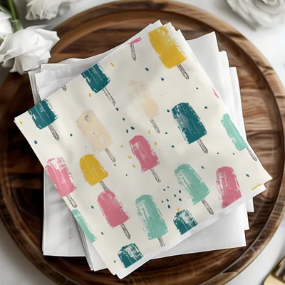 Multicolor Popsicle Summer Pattern With Neutral Background Digital