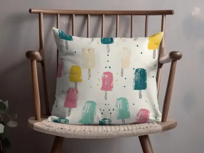 Multicolor Popsicle Summer Pattern With Neutral Background Digital