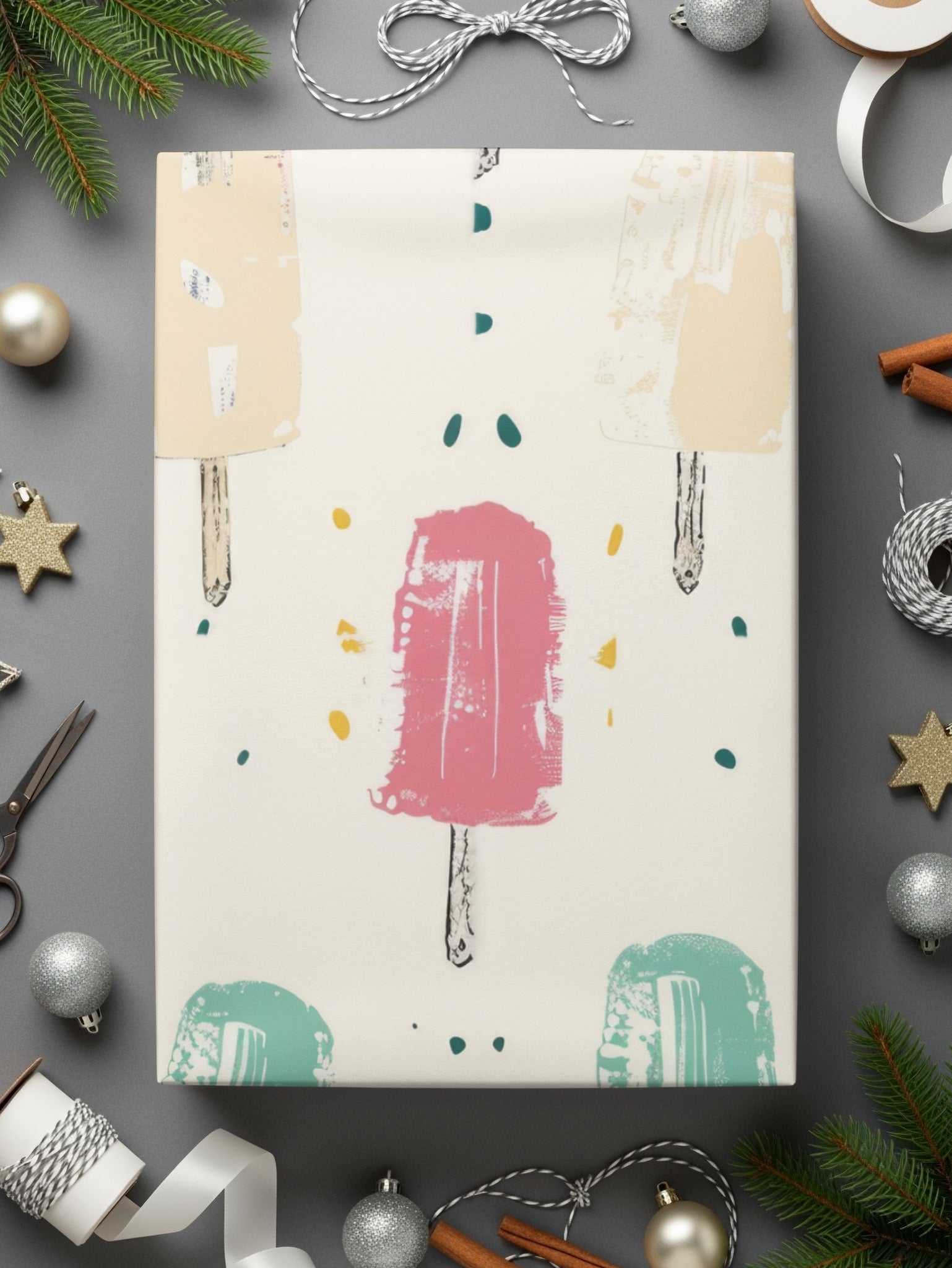 Multicolor Popsicle Summer Pattern With Neutral Background Digital