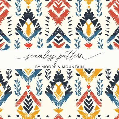 Multicolored Aztec Seamless Geometric Pattern Digital