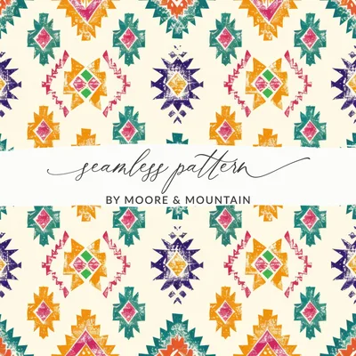 Multicolored Geometric Indian Native American Seamless Design