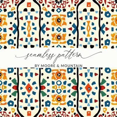 Multicolored Geometric Indian Seamless Aztec Geometric Digital