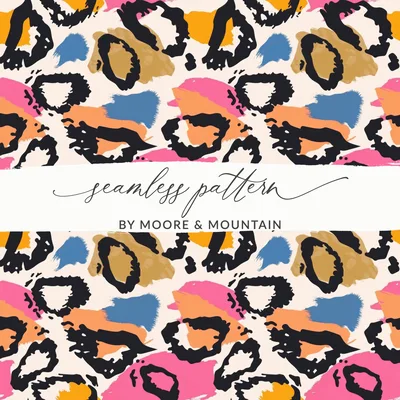Multicolored Modern Animal Print Background Leopard Spots Digital