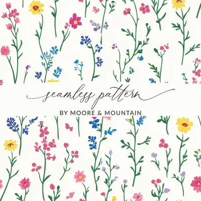 Multicolored Tiny Seamless Ditsy Flower Background Pattern