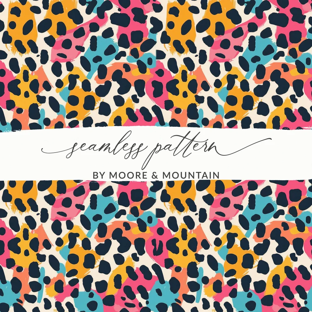 Multicolored Wild Animal Print Seamless Leopard Spots Digital