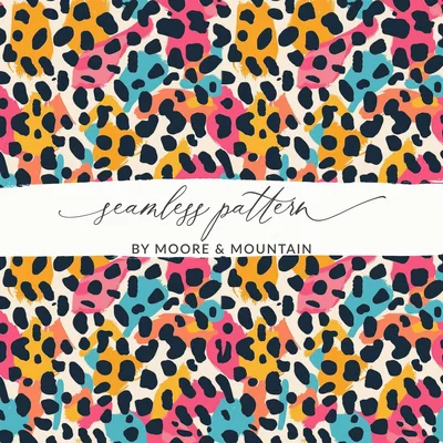 Multicolored Wild Animal Print Seamless Leopard Spots Digital