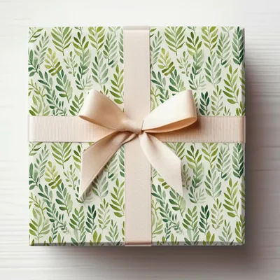 Muted Green Organic Leaf Pattern Watercolor Botanical Repeat
