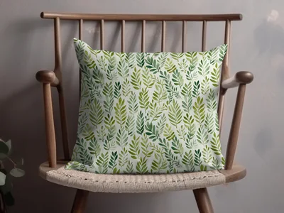 Muted Green Organic Leaf Pattern Watercolor Botanical Repeat