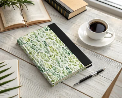 Muted Green Organic Leaf Pattern Watercolor Botanical Repeat