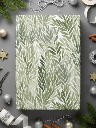 Muted Green Organic Leaves Repeat Kelly Green Seamless Pattern