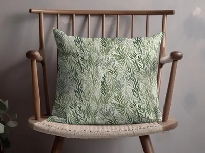 Muted Green Organic Leaves Repeat Kelly Green Seamless Pattern