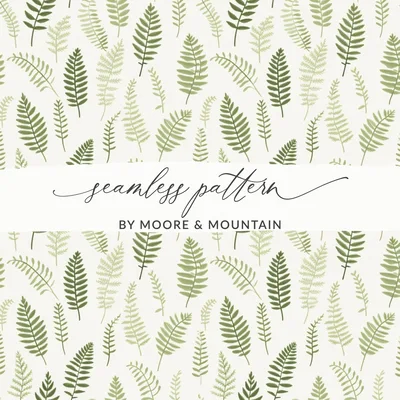 Muted Green Organic Pattern Soft Sage Botanical Repeat
