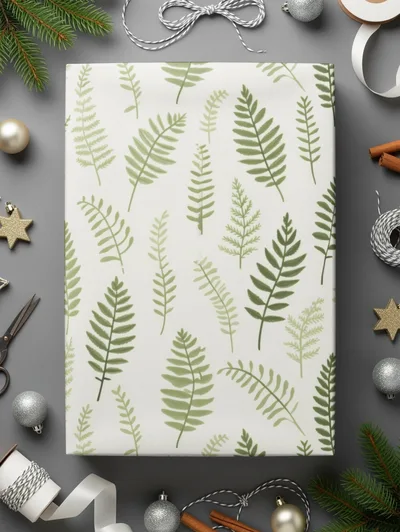 Muted Green Organic Pattern Soft Sage Botanical Repeat