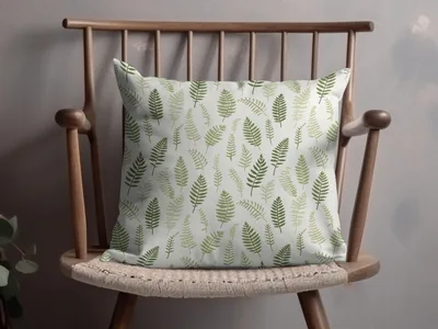 Muted Green Organic Pattern Soft Sage Botanical Repeat