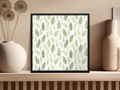 Muted Green Organic Pattern Soft Sage Botanical Repeat