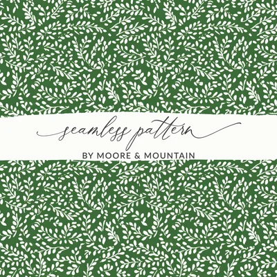 Muted Green Organic Pattern Soft Sage Botanical Repeat