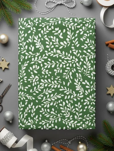 Muted Green Organic Pattern Soft Sage Botanical Repeat