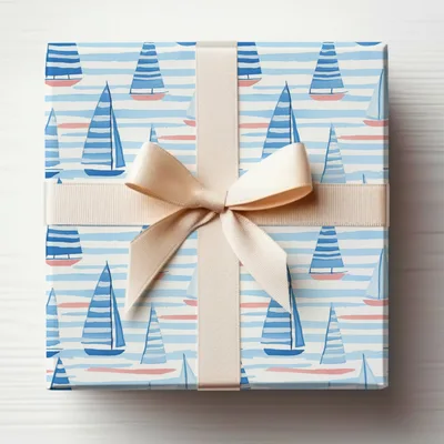 Nautical Sailboat Pattern, Coastal Digital Paper, Summer Theme, Seamless Design, Seamless Pattern for Boys