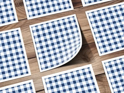 Navy Blue Gingham Seamless Pattern Commercial Use, Buffalo Check Digital Paper, Plaid Background, High Resolution PNG, Digital Download