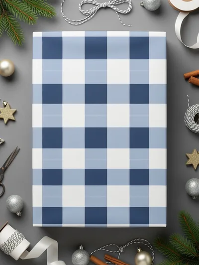 Navy Blue Gingham Seamless Pattern Commercial Use, Buffalo Check Digital Paper, Plaid Background, High Resolution PNG, Digital Download