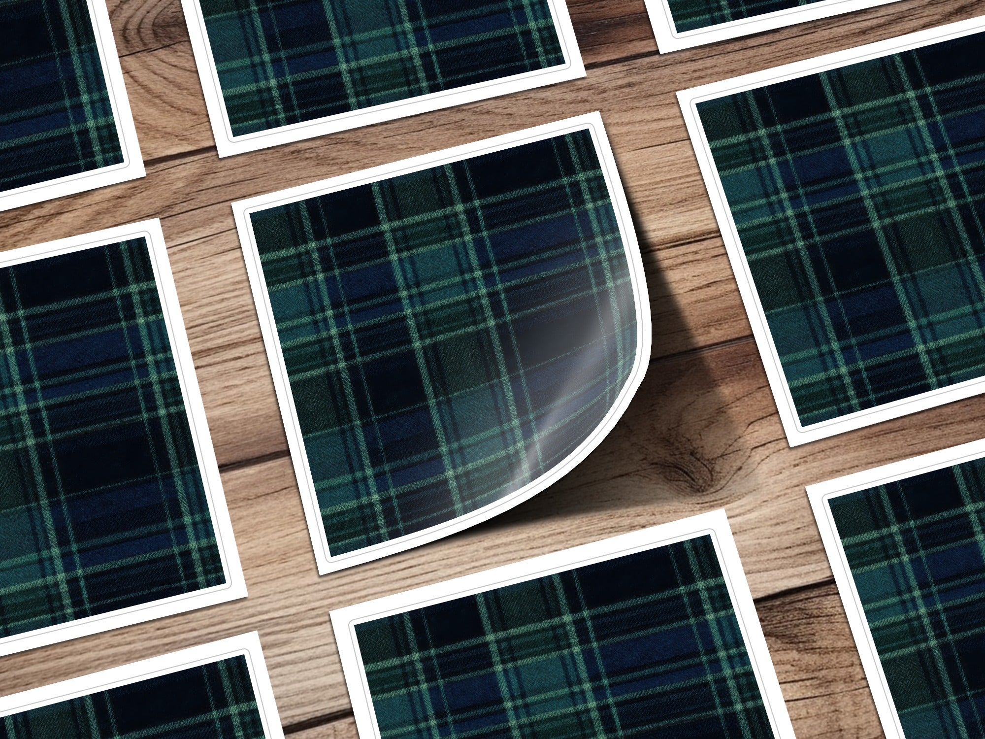 Navy Blue Teal Plaid Scottish Tartan Background Digital