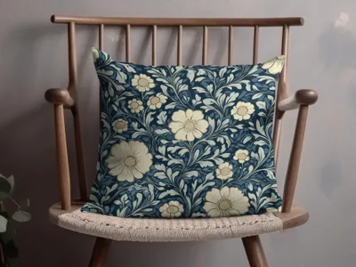 Navy Blue William Morris Seamless Pattern Digital