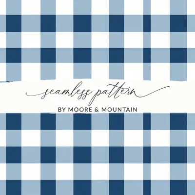 Navy Buffalo Check Seamless Pattern, Spring Gingham Digital Paper, Commercial Use, Wide Stripe Seamless Pattern, Checkered High Resolution