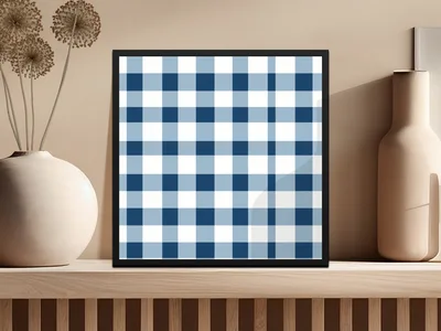 Navy Buffalo Check Seamless Pattern, Spring Gingham Digital Paper, Commercial Use, Wide Stripe Seamless Pattern, Checkered High Resolution