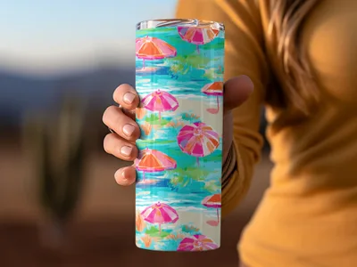 Neon Summery Preppy Beachy Seamless Pattern Digital