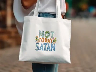 Not Today Satan Digital Clipart, Watercolor Preppy PNG, Vibrant Painted SVG, Commercial Use Clipart, Instant Download, High Res File