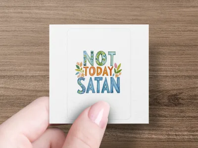 Not Today Satan Digital Clipart, Watercolor Preppy PNG, Vibrant Painted SVG, Commercial Use Clipart, Instant Download, High Res File