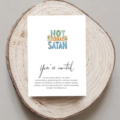 Not Today Satan Digital Clipart, Watercolor Preppy PNG, Vibrant Painted SVG, Commercial Use Clipart, Instant Download, High Res File