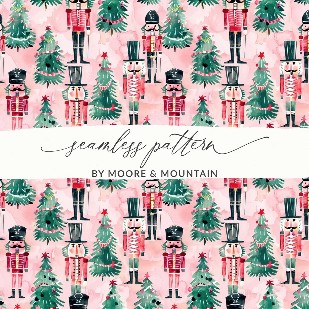 Seamless Watercolor Nutcracker Background