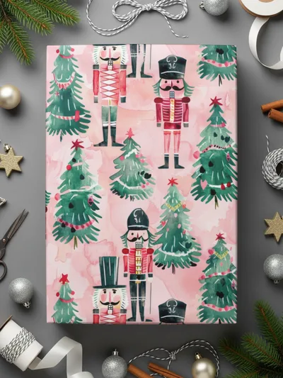 Seamless Watercolor Nutcracker Background