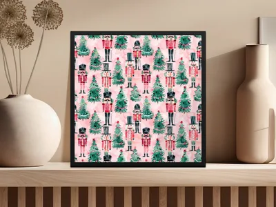 Seamless Watercolor Nutcracker Background