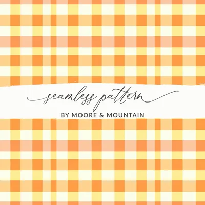 Orange Yellow and White Checkered Easter Plaid Digital