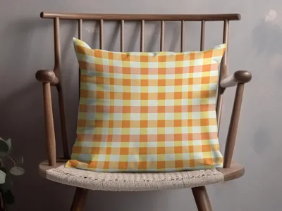 Orange Yellow and White Checkered Easter Plaid Digital