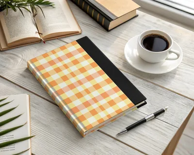 Orange Yellow and White Checkered Easter Plaid Digital