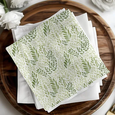 Organic Leaf Seamless Pattern Green Monochrome Botanical