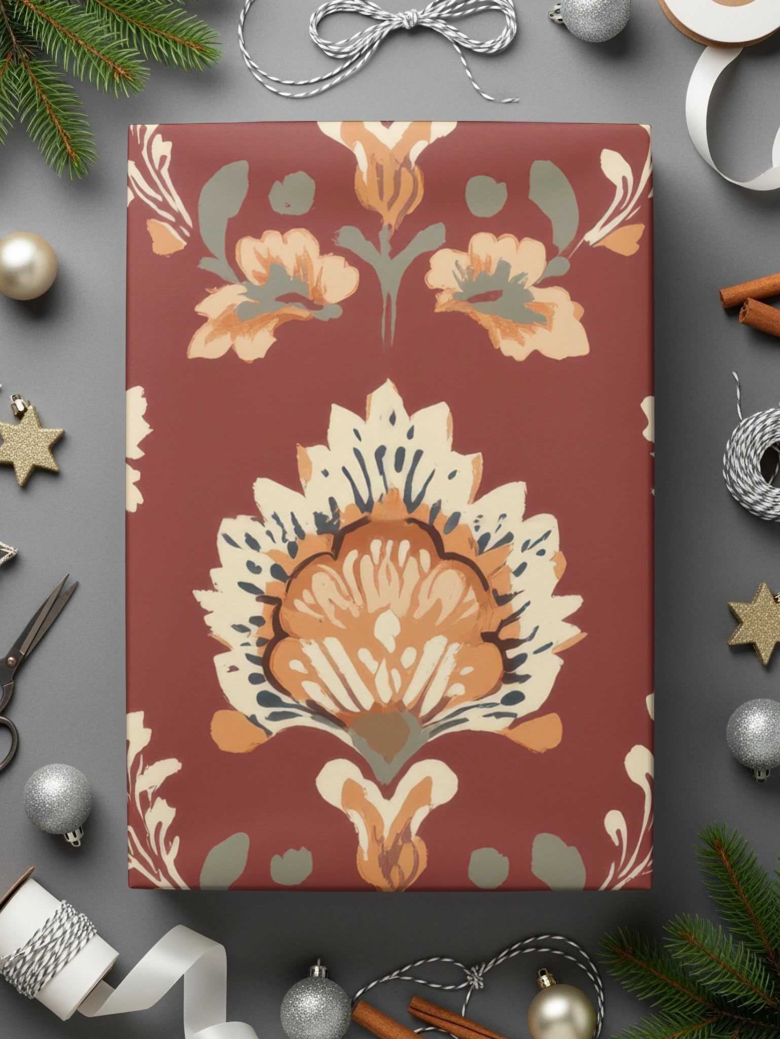 Ornate Floral Pattern Seamless Indian Pattern Seamless Maroon Pattern
