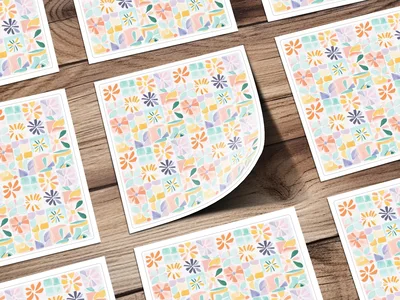 Painterly Floral Seamless Patchwork Pattern Digital Download, Abstract Brushstroke Art Print, Soft Pastel Flower Design, Modern Boho