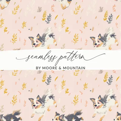 Seamless Australian Shepherd Background Digital Paper