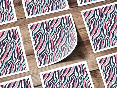Pastel Blue and Blush Seamless Zebra Stripes Animal Print