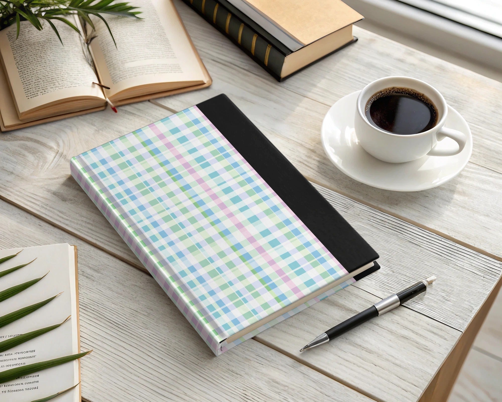 Pastel Blue Green Pink Spring Plaid Pattern Pastel Checkered