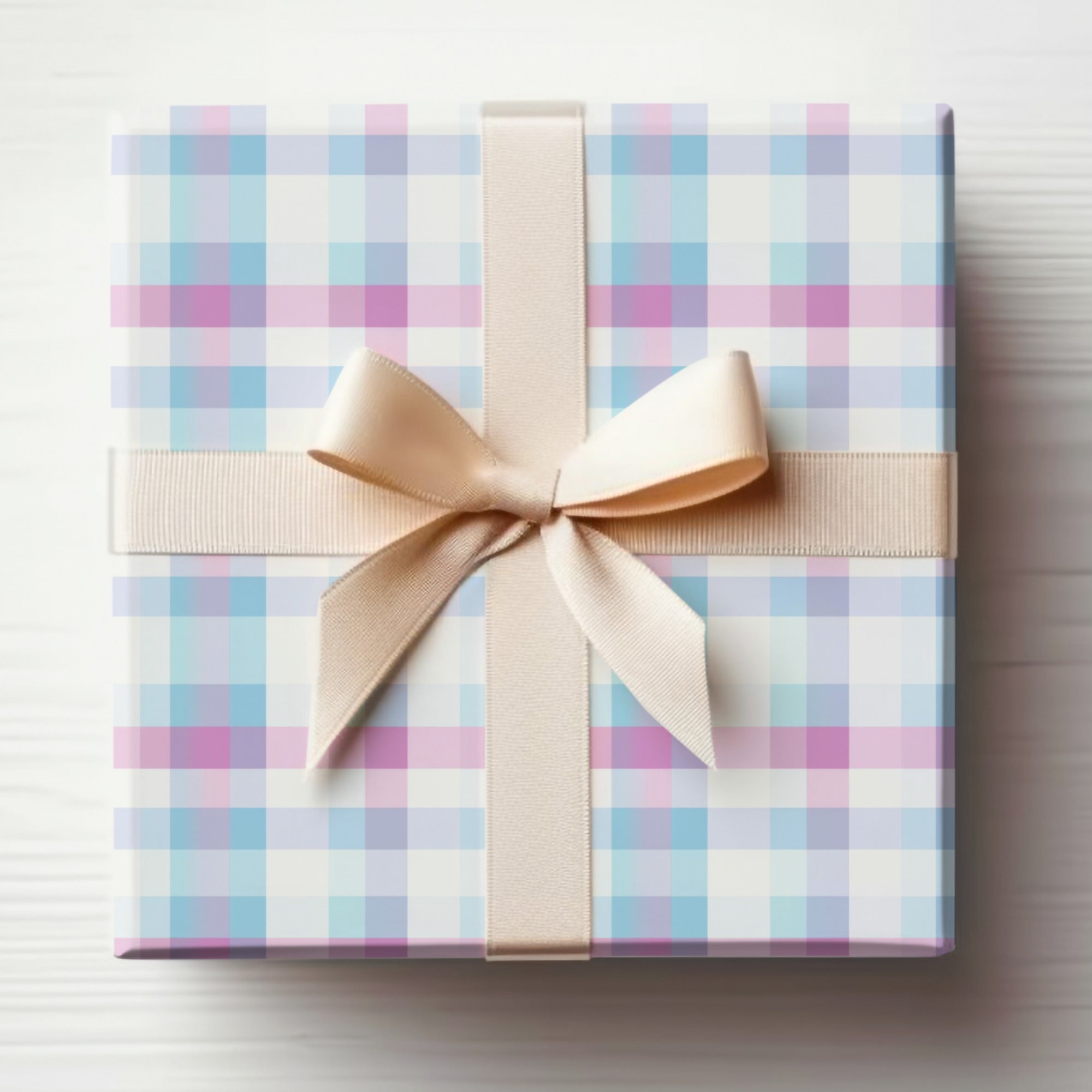 Pastel Blue Purple White Seamless Plaid Fabric Digital