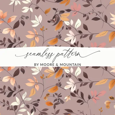 Pastel Boho Wildflower Seamless Dark Watercolor Wildflowers Pattern
